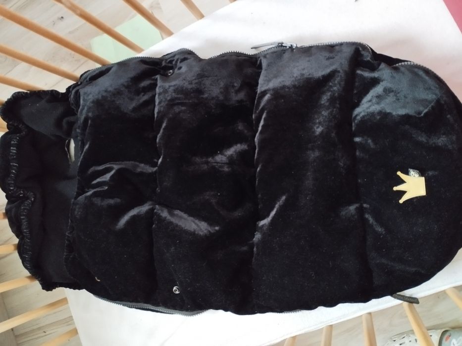 Śpiworek elodie czarny zimowy do wózka spacerówki