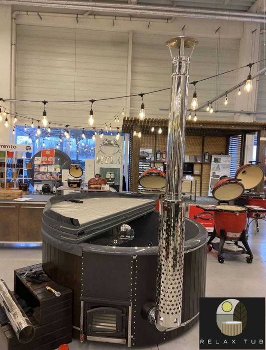 Чан Офуро на дровах. Спа купель з джакузі. Вироник.