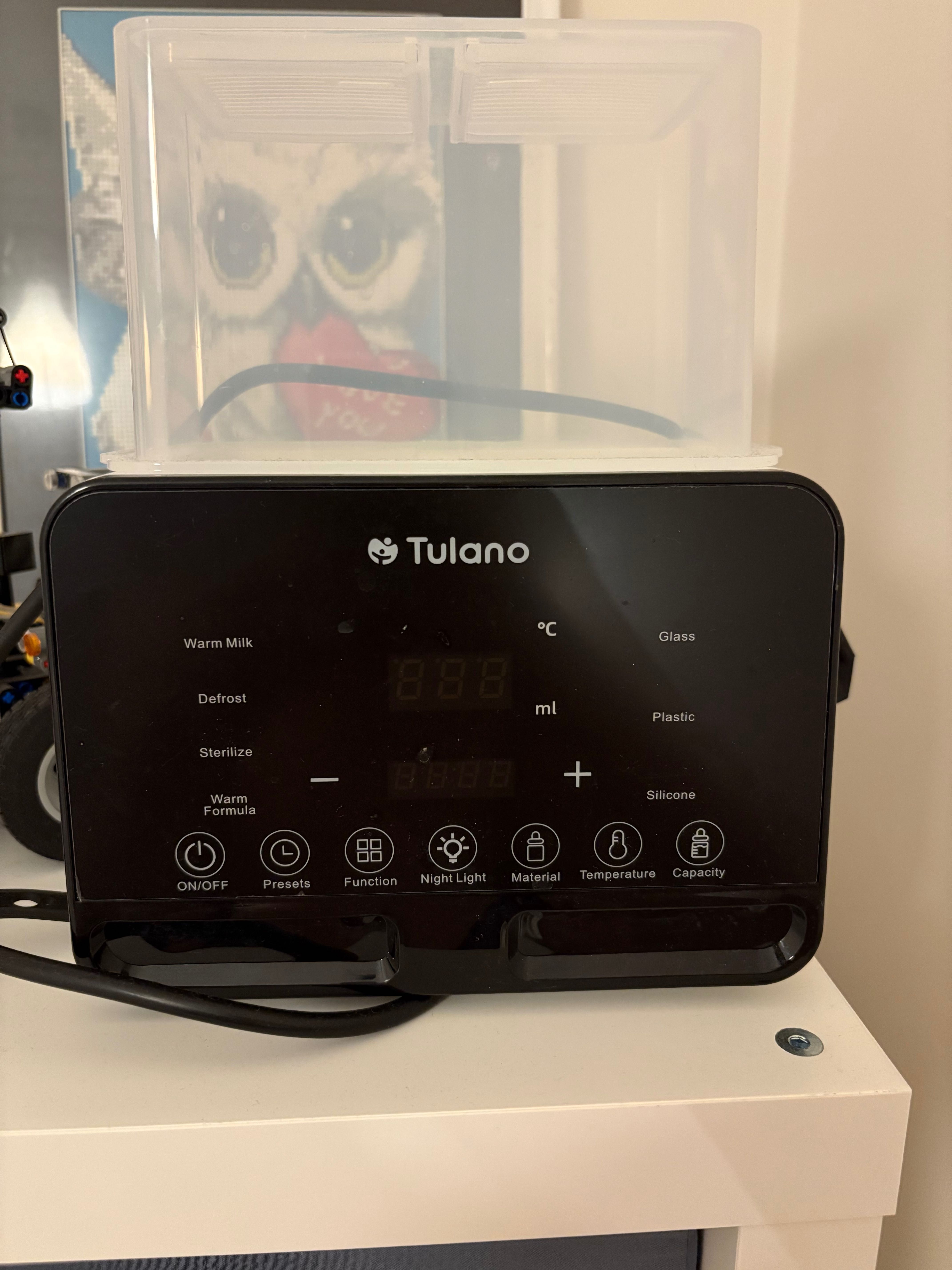 Podgrzewacz do butelek LCD PODWÓJNY Tulano STERYLIZATOR 7w1 Z LAMPKĄ