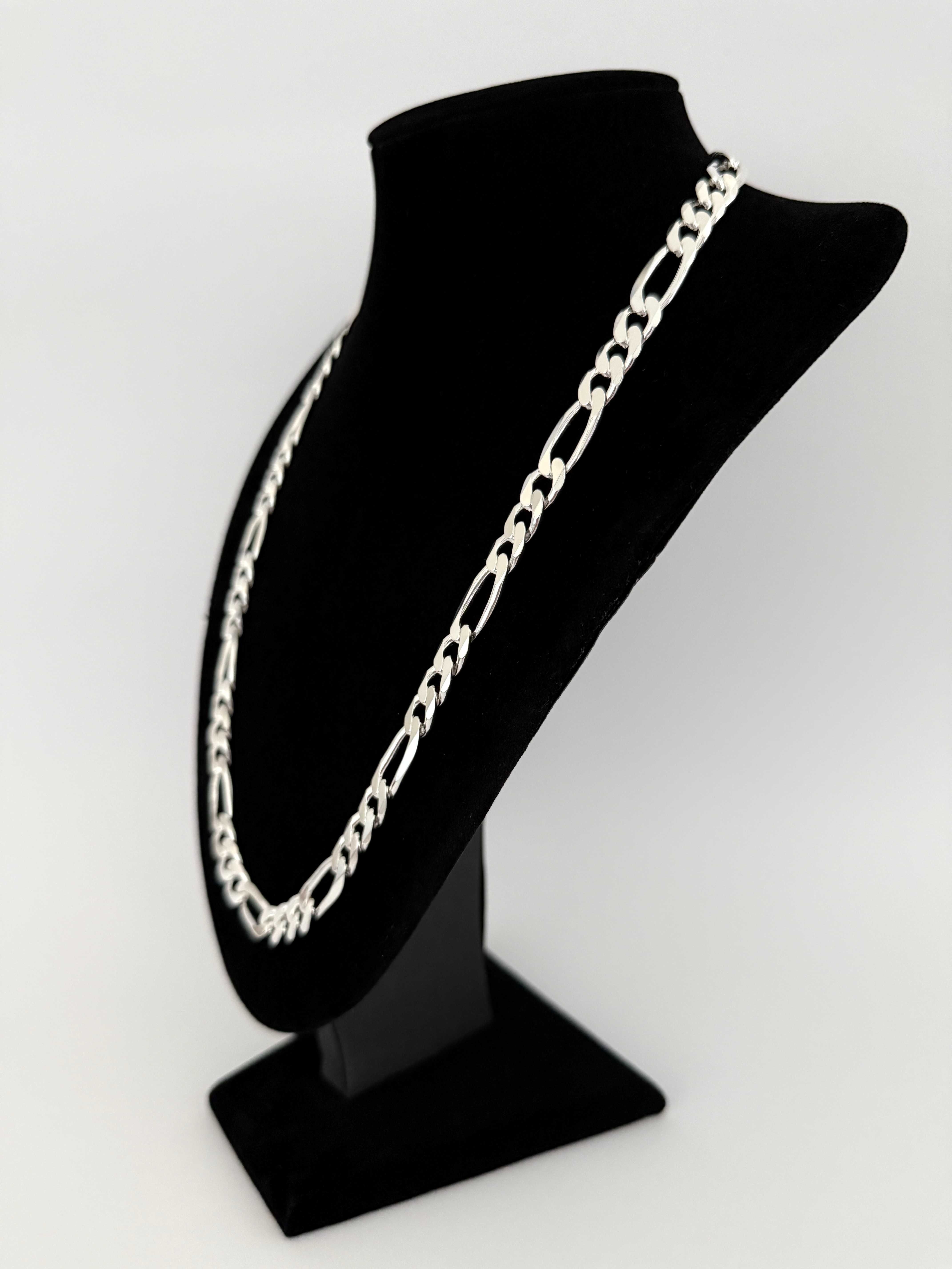 Srebrny Łańcuszek splot Figaro 61 CM 74 GRAM ! PR. 925 Okazja !