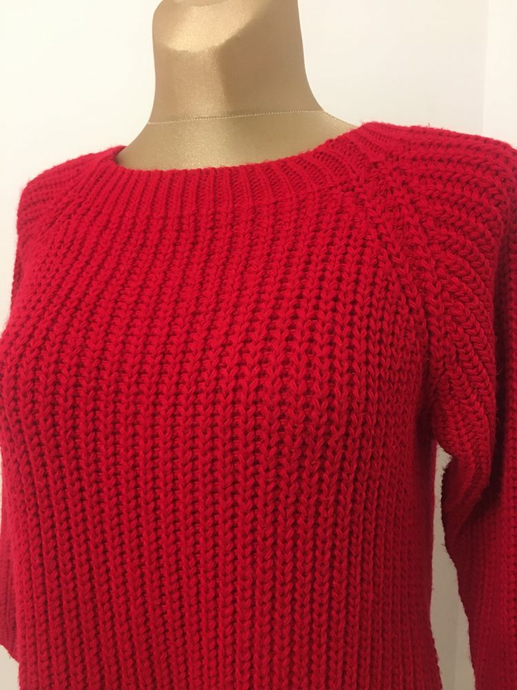 Sweter damski czerwony elegancki