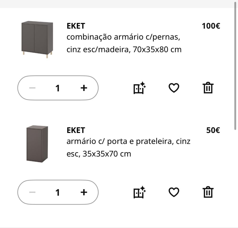 Móvel/Sapateira Eket cinzenta IKEA