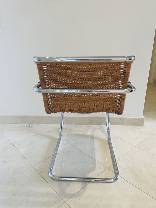 Cadeira original Mies van der rohe MR20 palhinha rattan