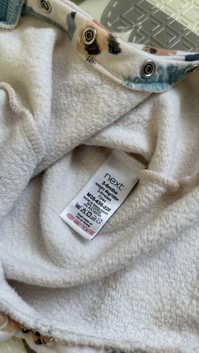 Комбінезон/ромпер на флісі next 3-6 місяці 74