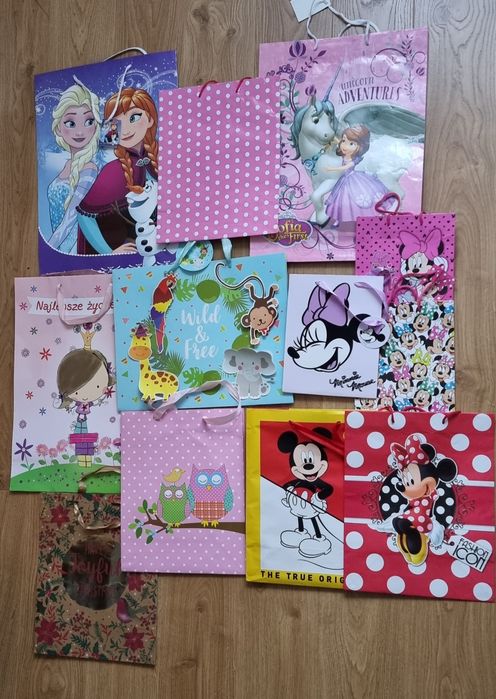 Zestaw torebek prezentowych dla dzieci Minnie, Frozen, Zosia