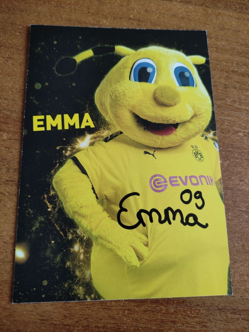 Autograf, podpis Maskotka Emma Borussia Dortmund BVB 09 Piłka Nożna