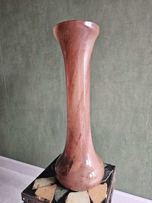 Wysoki wazon podłogowy  szklany