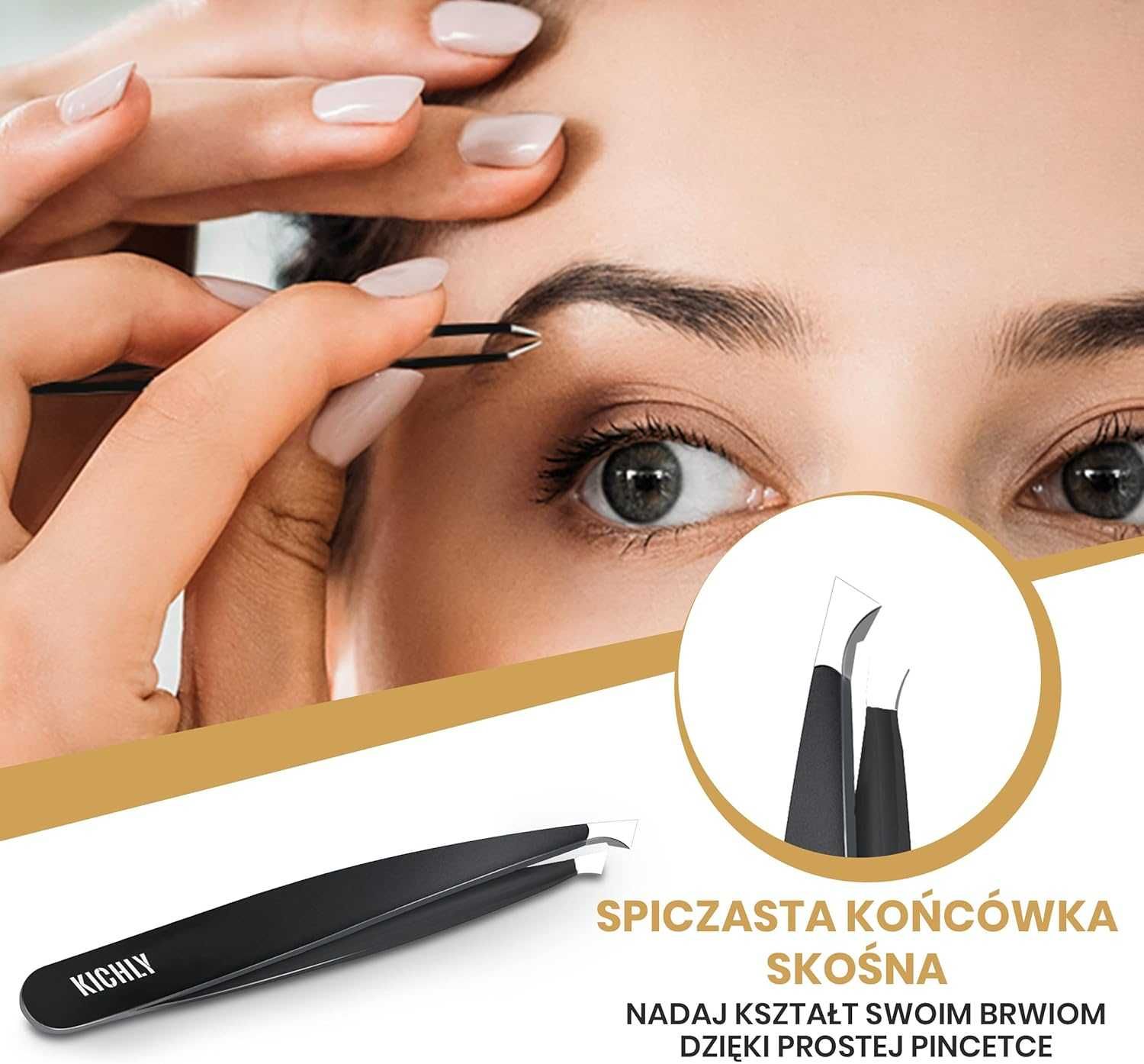Zestaw Pęset Do Brwi Ze Stali Nierdzewnej 4-Częściowy