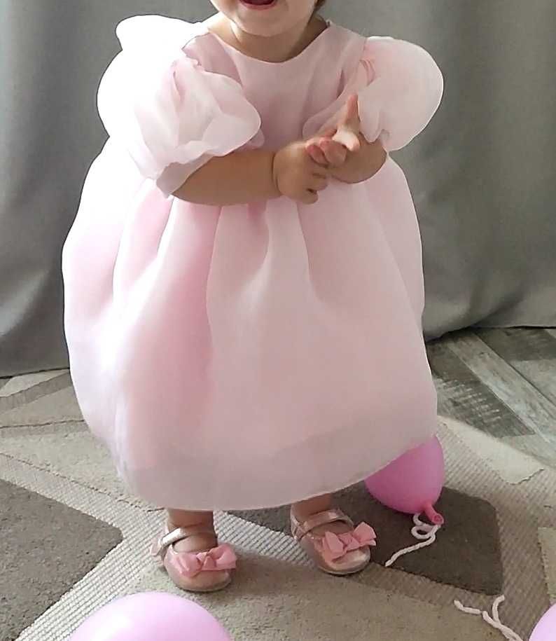 Плаття на рочок,сукня,святкове плаття,ніжне рожеве 80 розмір