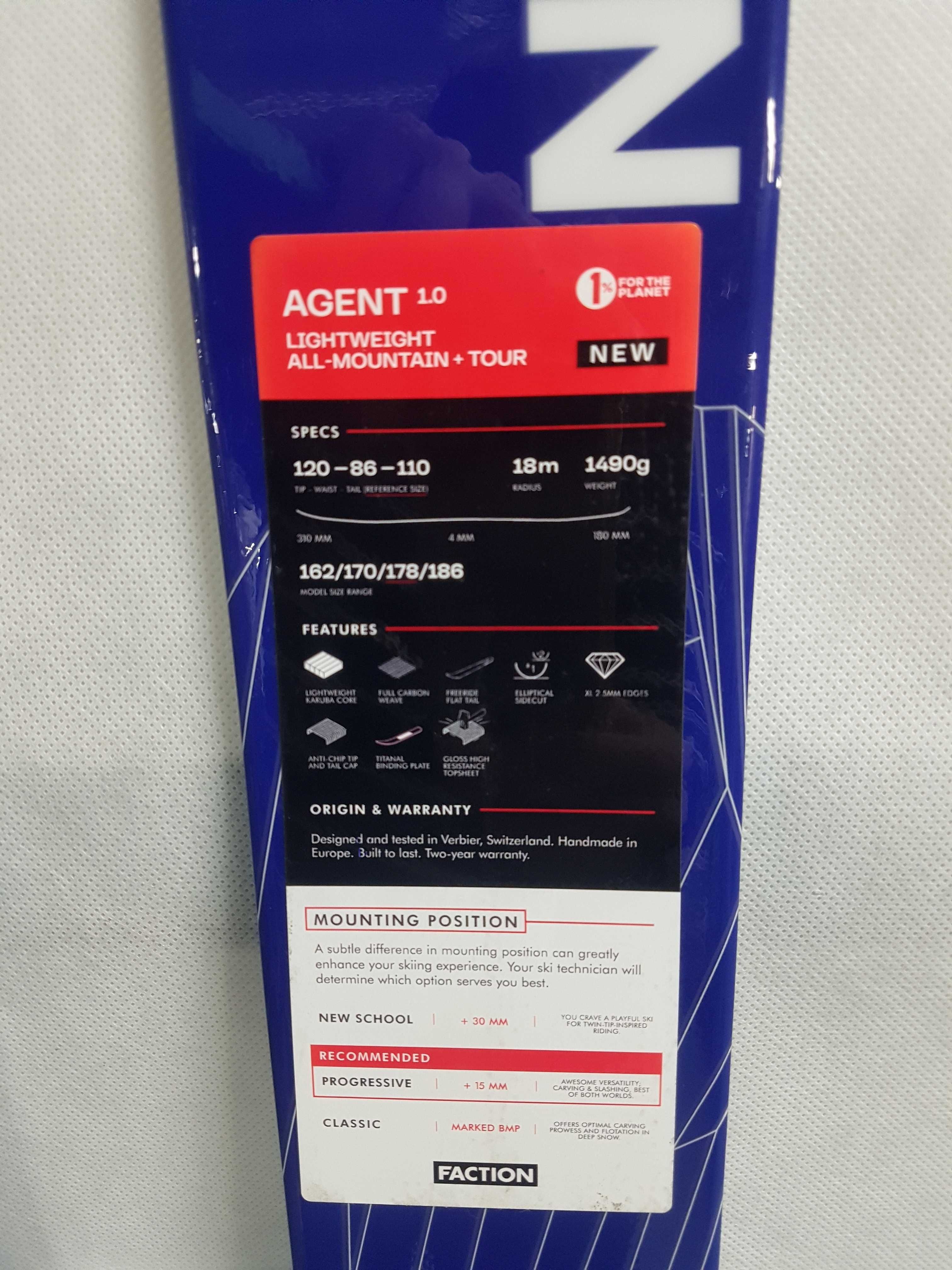Nowe narty skiturowe Faction Agent 1.o + foka, dł. 178cm pakiet 711
