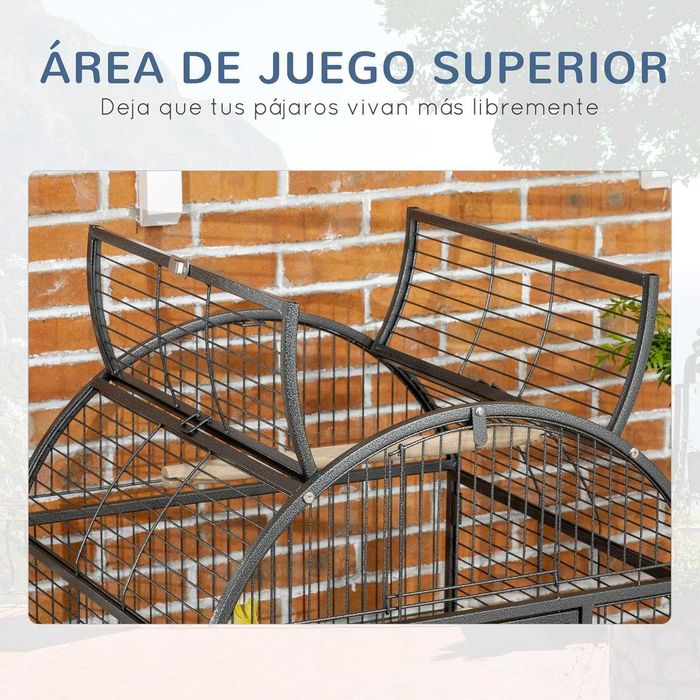 PORTES GRÁTIS - Gaiola para AVES, com rodas, 80x76,5x168cm