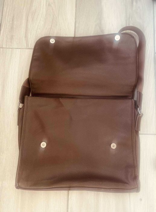 Torba Reserved, ekoskóra, z paskiem na ramię, pikowana, używana