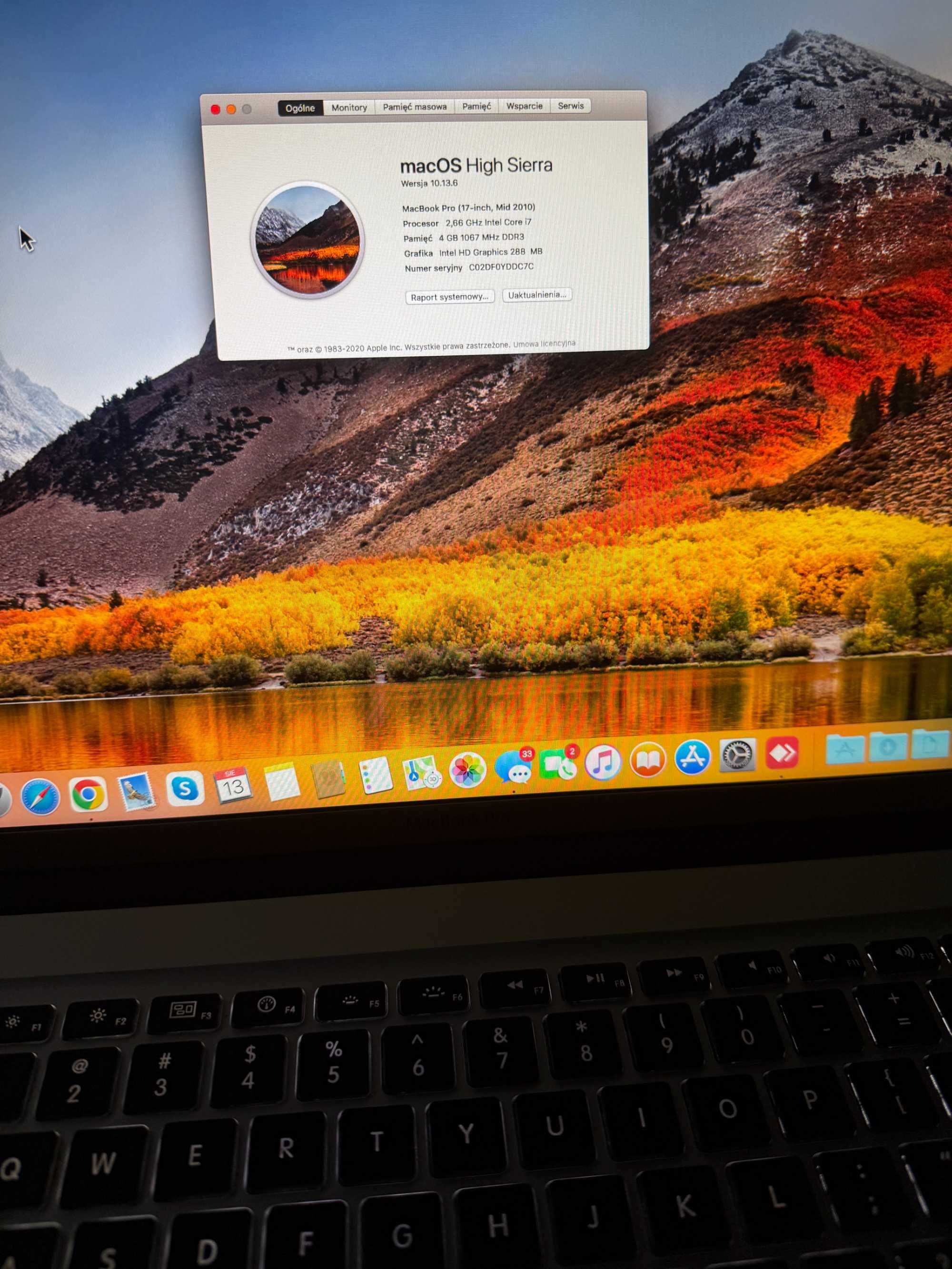 MacBook Pro 17" Intel Core i7 2,66 GHz (mid 2010)  250 GB SSD