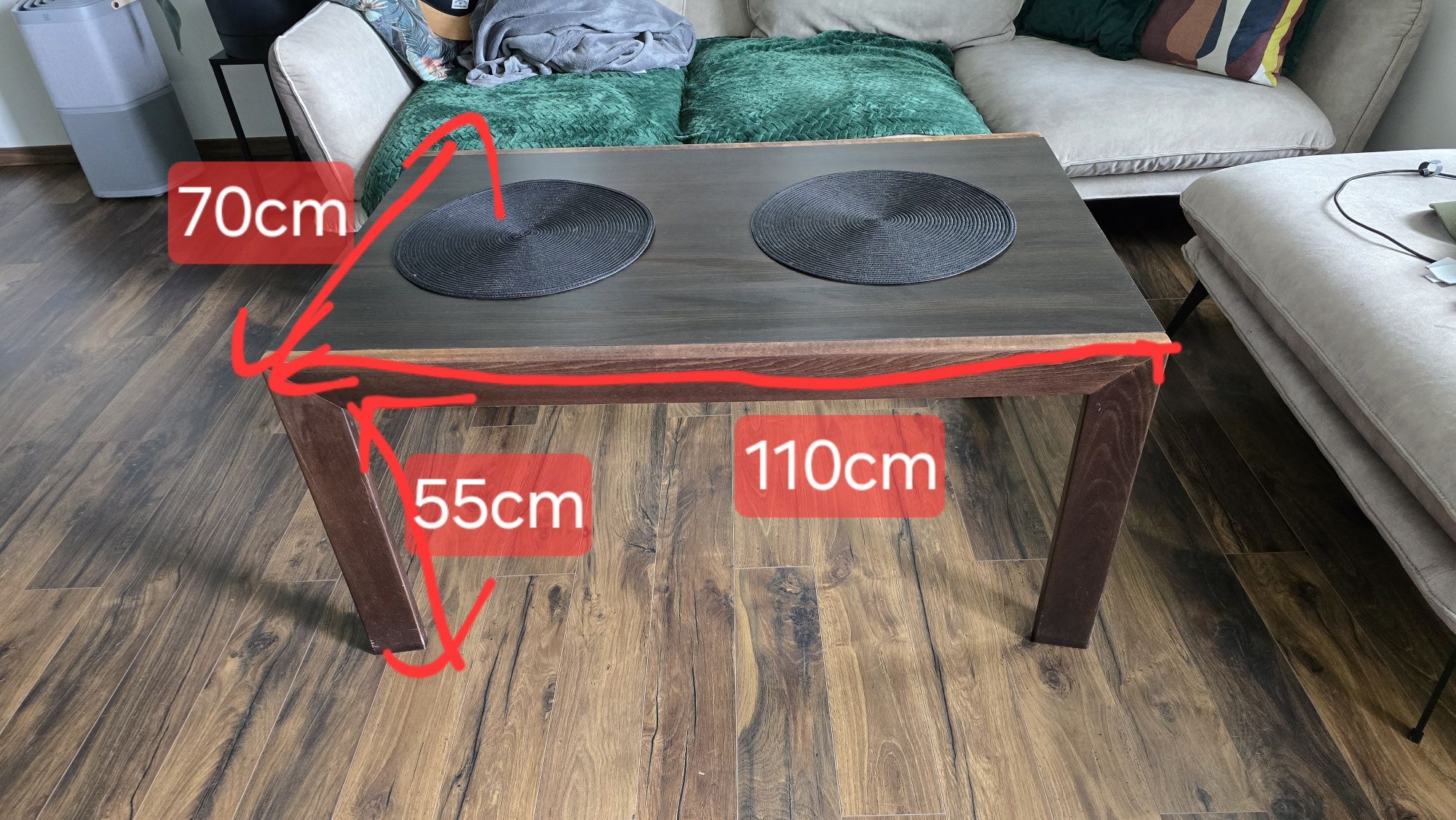 Stolik kawowy ława do salonu solidny 110 x 70 x 55