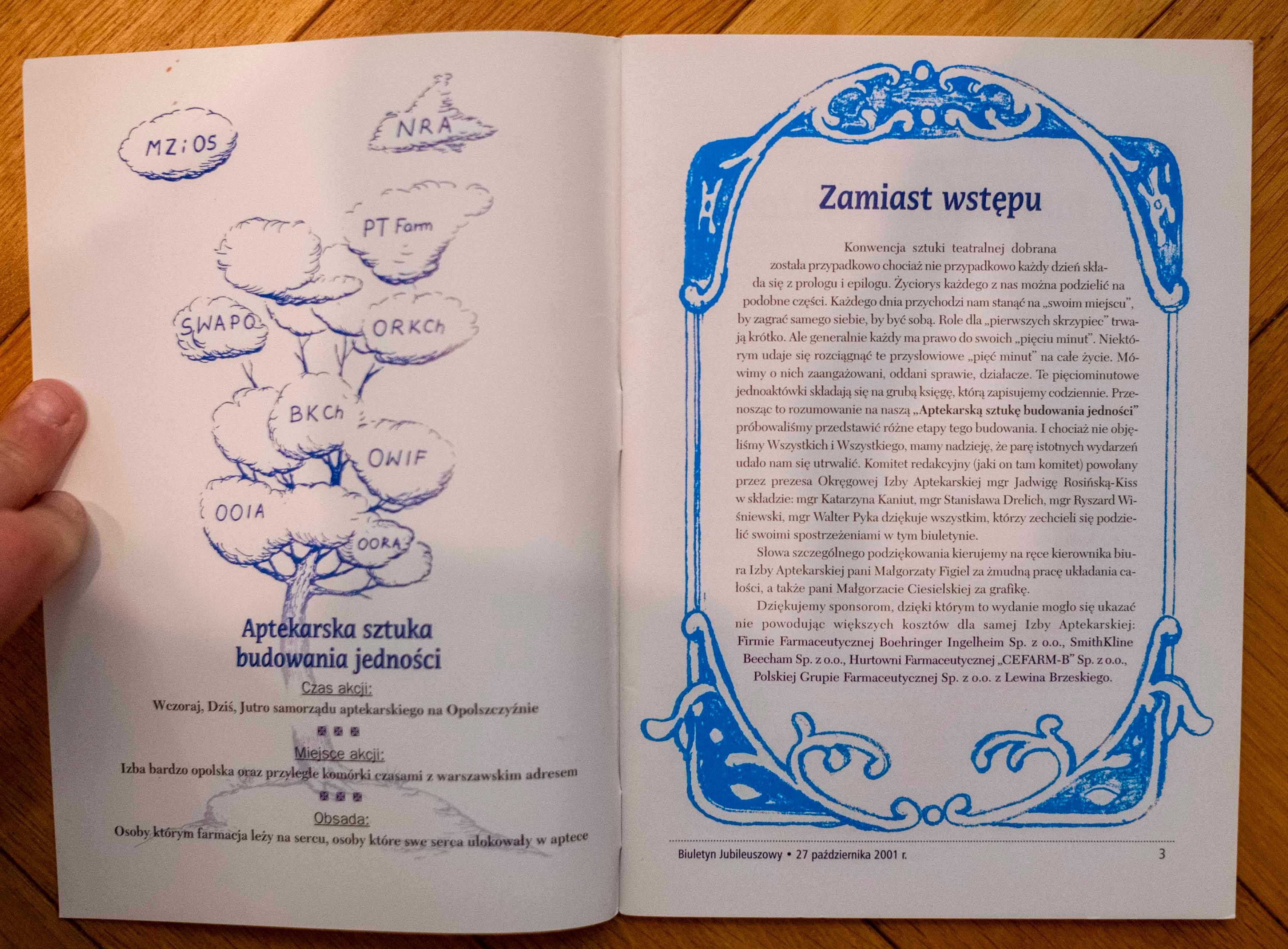 Aptekarska Sztuka Budowania Jedności Biuletyn Jubileuszowy 1991