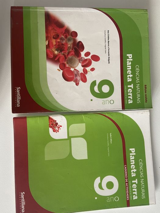 Livro e caderno de atividades de Ciências Naturais 9 ano da Santillana