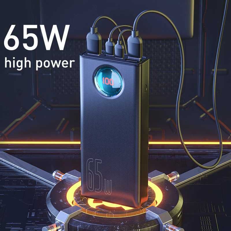 Baseus 30000 mah 65W Amblight + переходник для ноутбука от повербанка