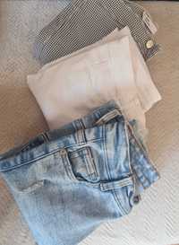 Zestaw spodnie wysoki stan jeansy biale  skinny jeans sinsay house sxs