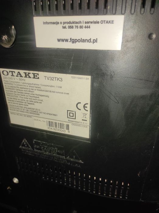 Telewizor OTake TV32TK3 – 32 cale, sprawny