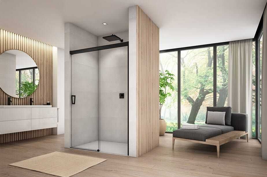 Nowe Drzwi prysznicowe Sanswiss Cadura CAS2 130x200cm czarny mat