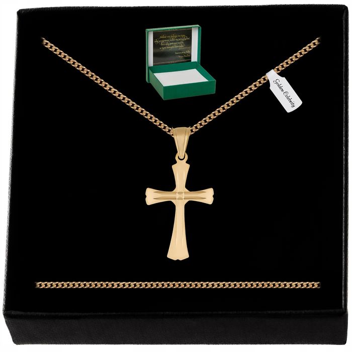 Damski Złoty Naszyjnik Z Zawieszką 925/585 Grawer