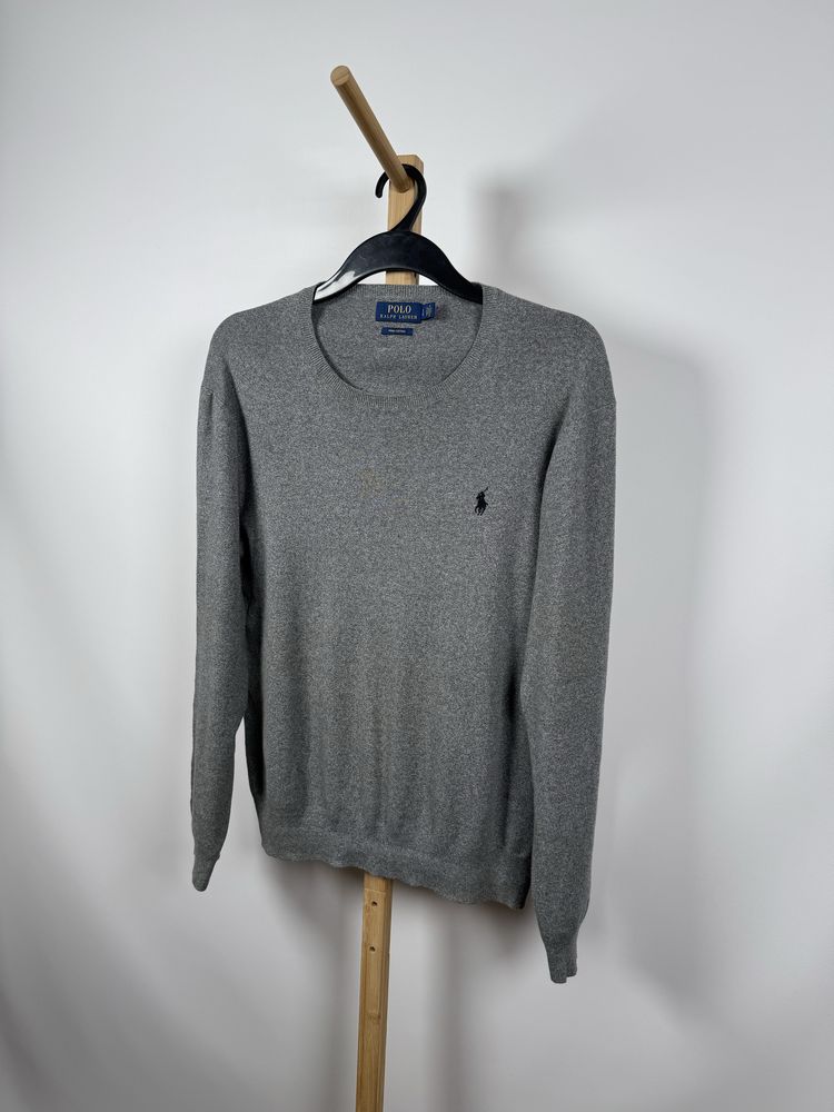 Polo Ralph Lauren szary bawełniany sweter L