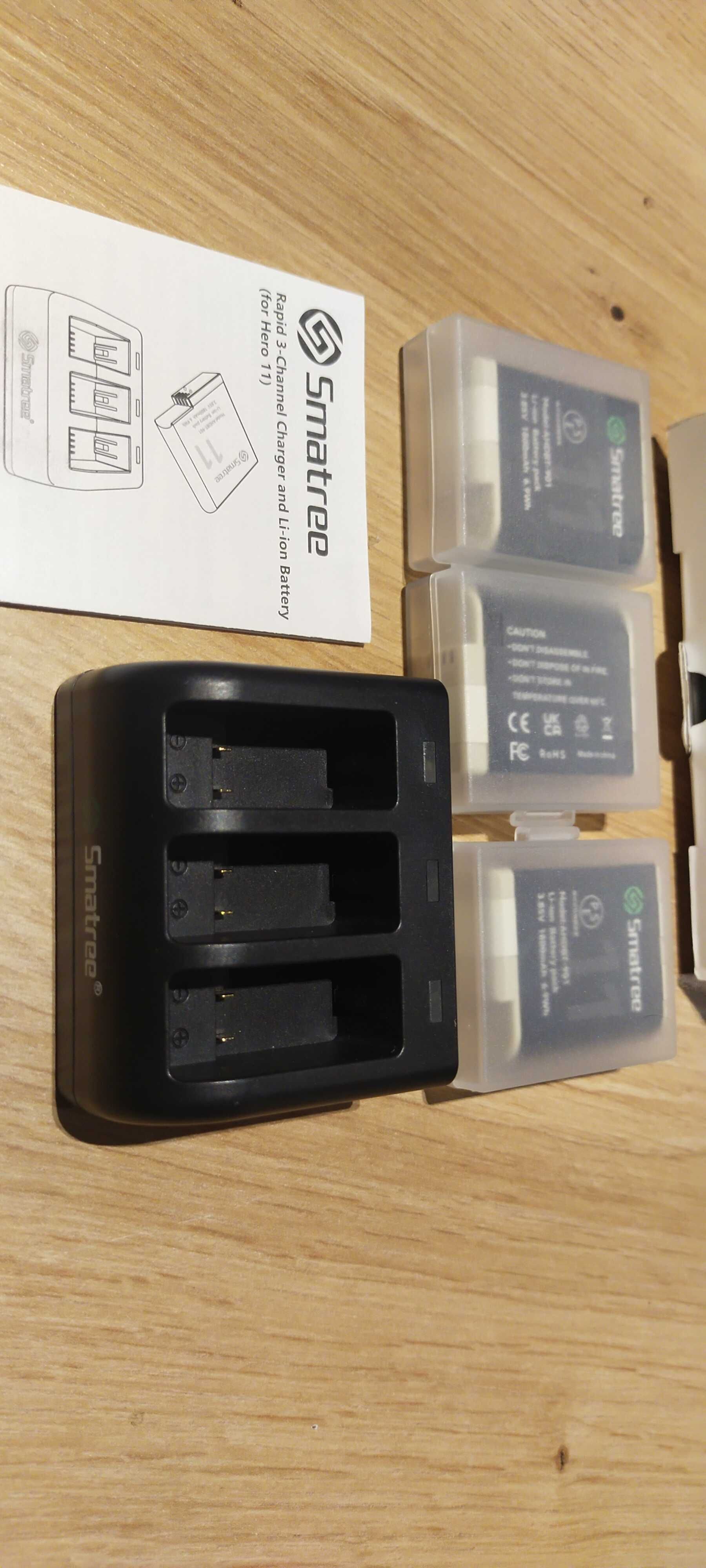 Smatree Zestaw 3 baterii GoPro Hero 11, 10, 9