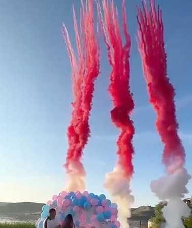 Кольоровий Дим Спалах 10м для Вашого Гендер Паті (монтаж,супровід)