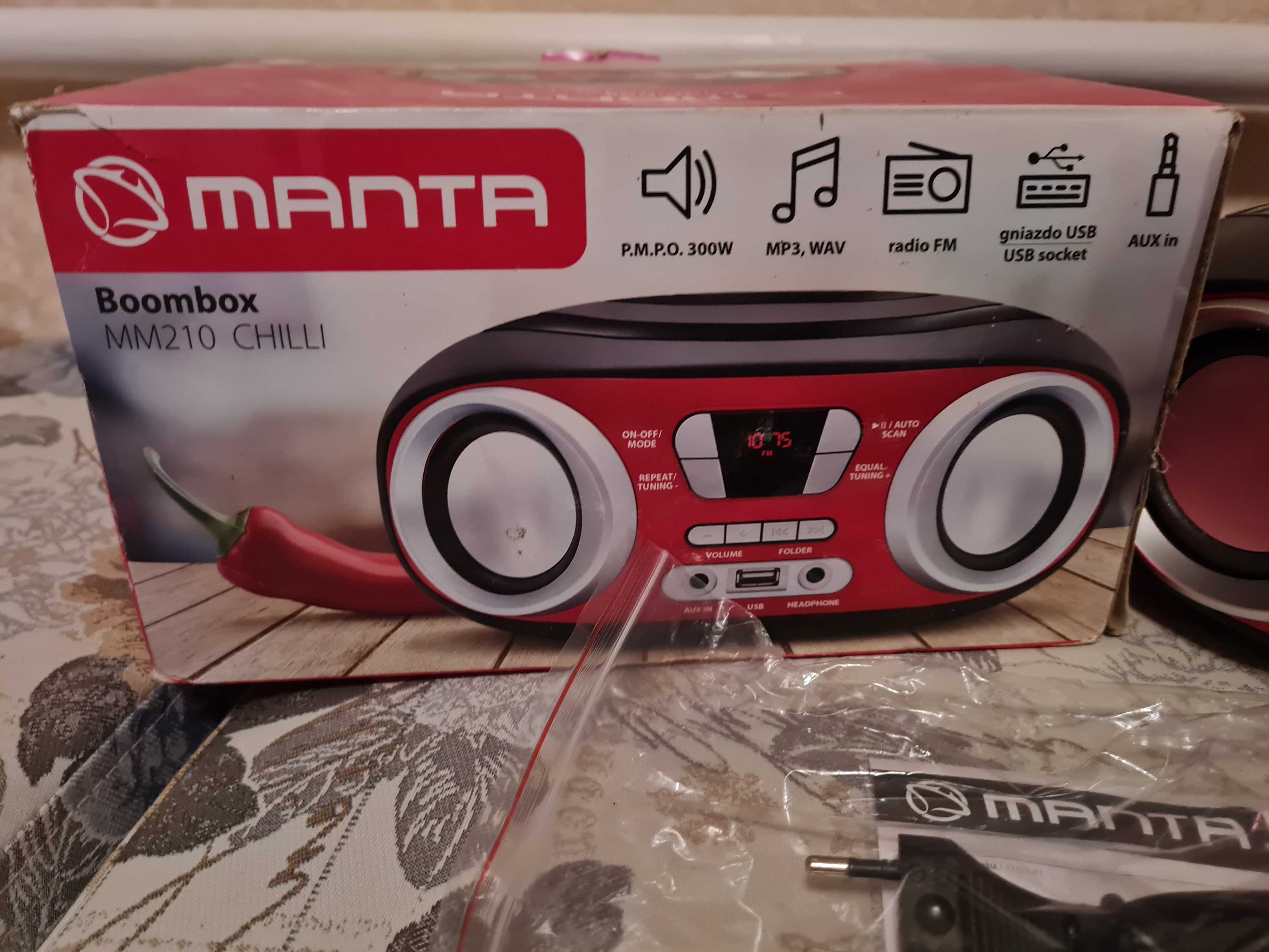 Бумбокс Manta MM 210 Chilli радіо колонка USB AUX