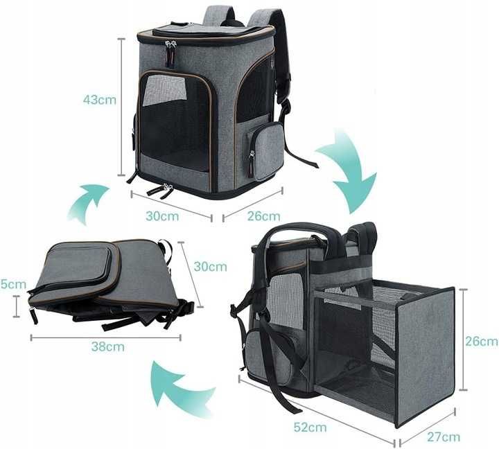 Plecak Transporter dla kota/psa – Rozkładany, design premium [NOWY]