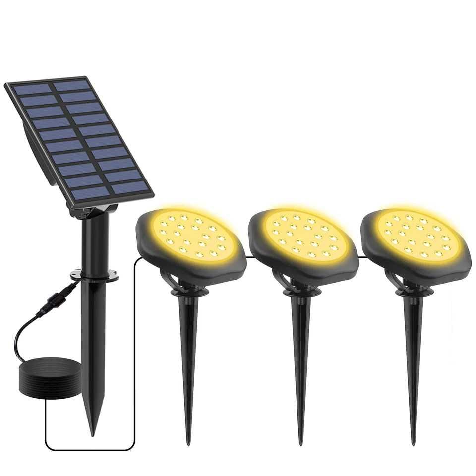 Lampa solarna LED S5403 (3x 1W) oczko 3K ciepła IP68