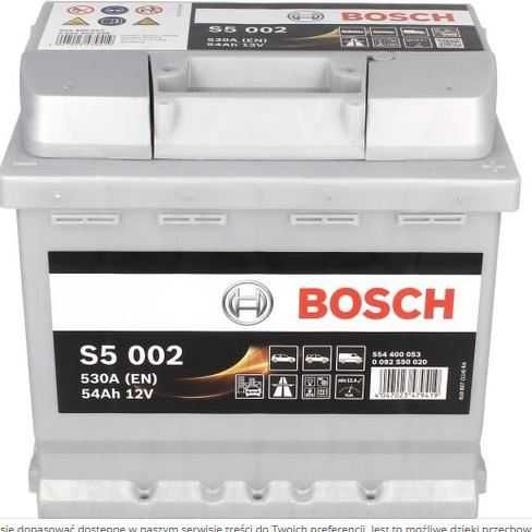 Bosch 54 Ah Dowóz w cenie akumulator s 5002