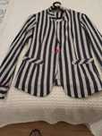 Bluser riscas azul e cinza