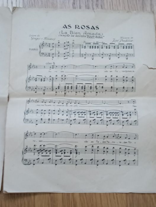 Partitura antiga  As Rosas
