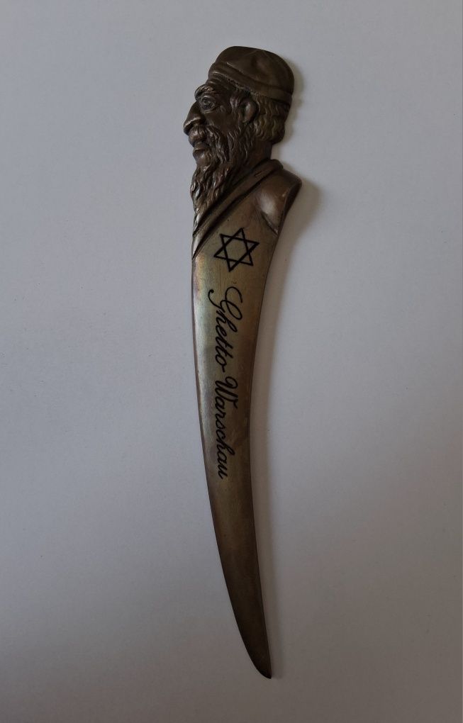 Nóż do listów Ghetto Warschau Judaica W. Szpilman kolekcjonerski