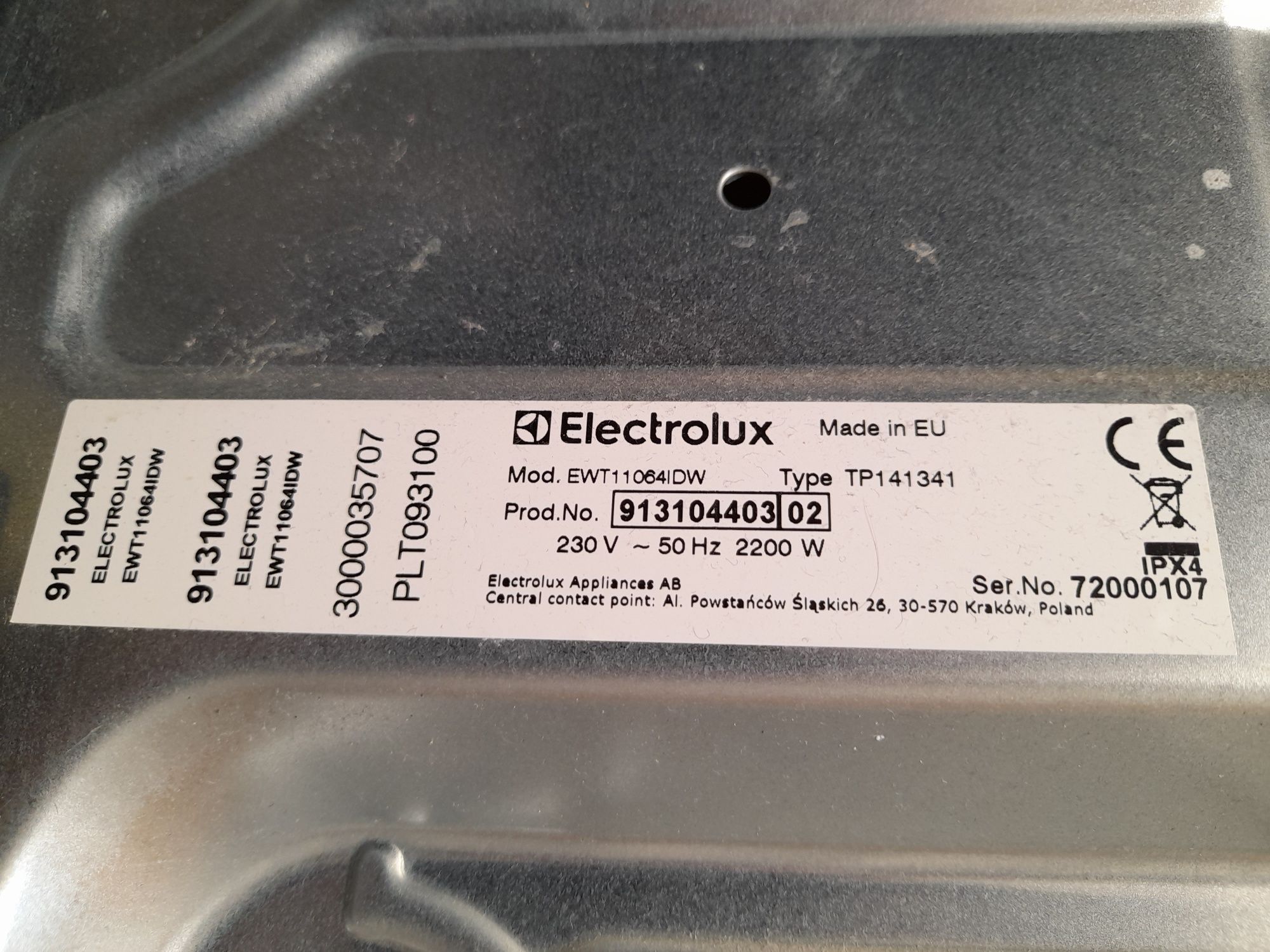 Pralka Electrolux na części zamienne