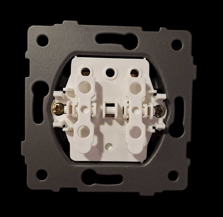 VIPLAST Wyłącznik krzyżowy podtynkowy z ramką aluminiową Srebrny