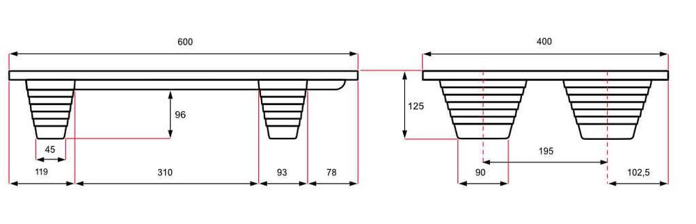 Mini paleta 400x600 ćwiartka 600x400 ISPM-15 | Producent palet BOSPAL