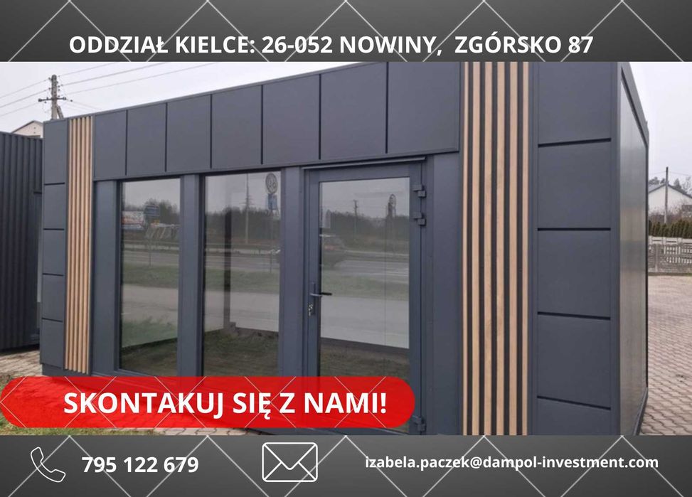 Gotowy Pawilon/Kontener Handlowy Biurowy 6x3 z klimatyzacją