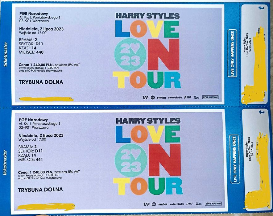 Bilety Platinium na koncert Harry Styles Love On Tour taniej o 441 zł