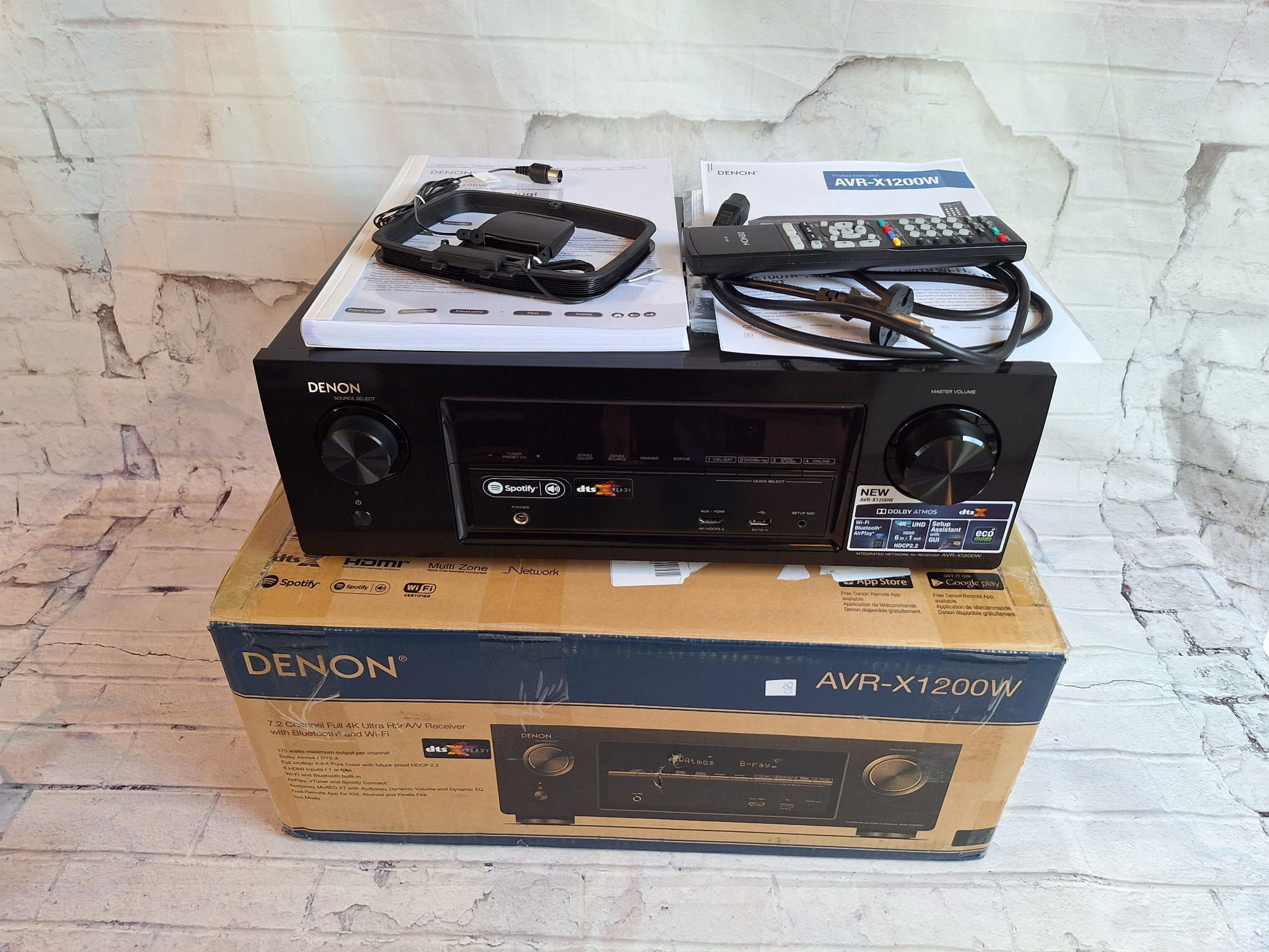 Amplituner 7.2 Denon AVR-X1200 Wi-Fi BT HDMI 4K60P Atmos  Spotify
