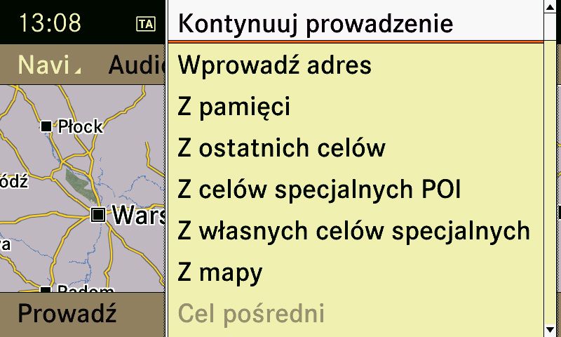 MERCEDES W207 polski język mapa