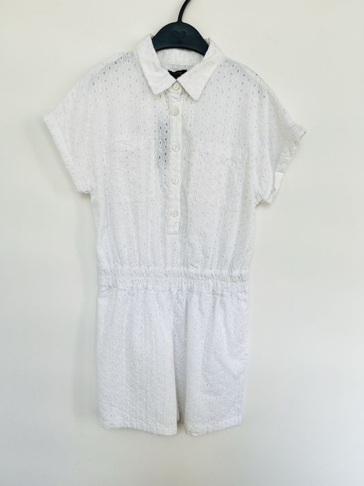 Ovs kombinezon dziewczęcy biały ażurowy r.146