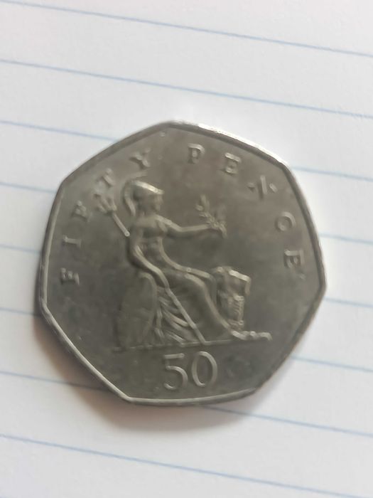 Moeda extremamente rara de 50p de 1997