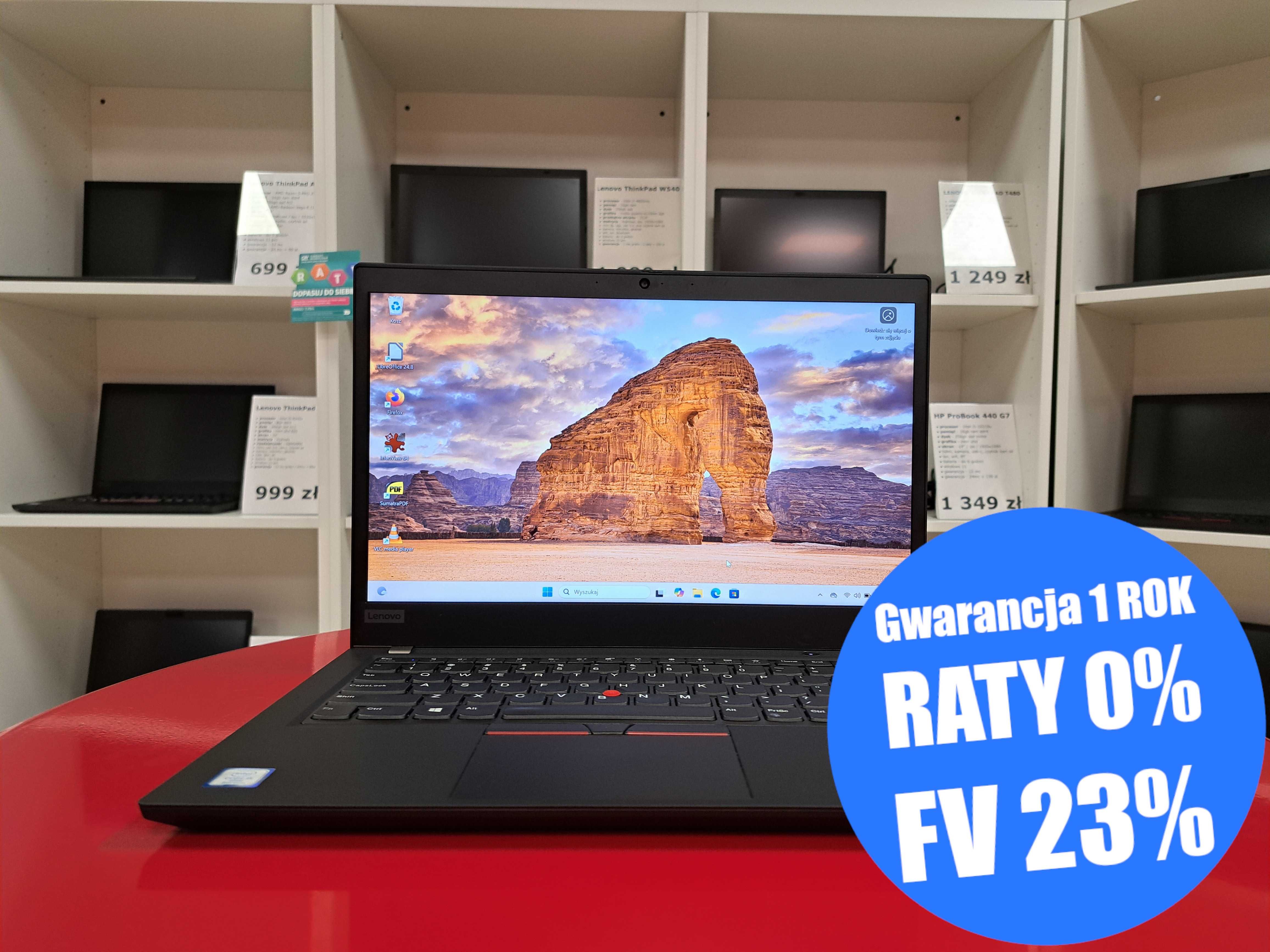 A-Klasa Laptop 14" Lenovo ThinkPad T490 i5-8gen 16GB 256SSD FHD Win11
