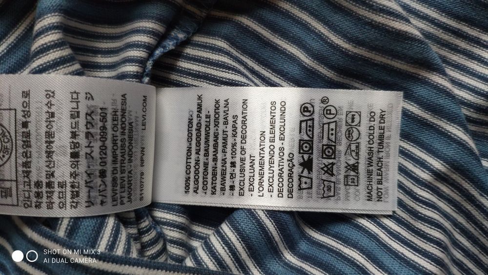 Levi's t-shirt w niebiesko-białe paski rozm XL