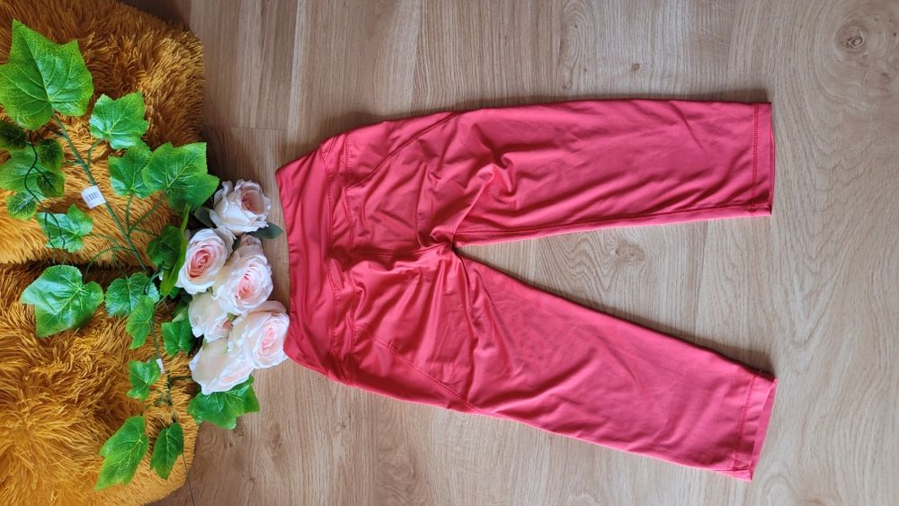 Legginsy kolarki do kolana koralowy łososiowy sportowe Crivit nowe