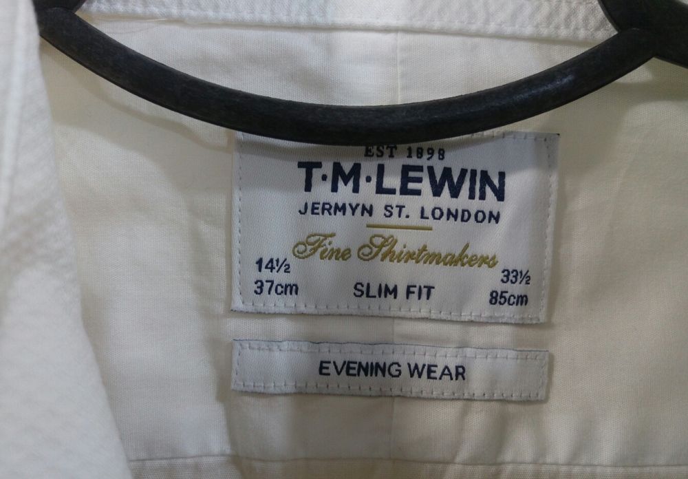Оригинал как новая белая мужская рубашка T. M. LEVIN London