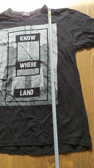 Koszulka, męska, czarna, rozmiar L/XL, tshirt, know where land