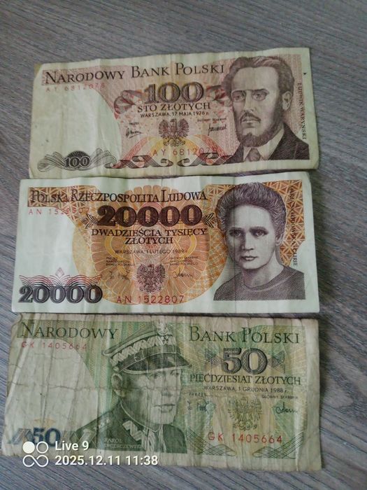 Banknoty Polskie 6 sztuk stan dobry